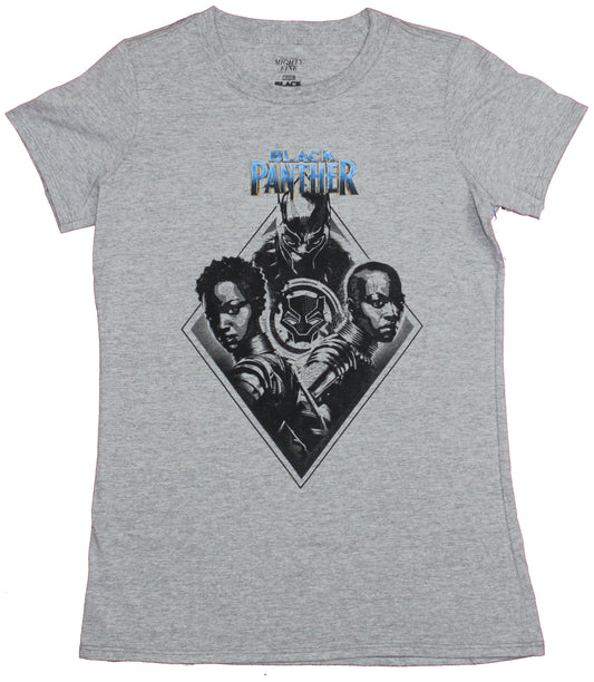 Black Panther Girls Juniors T-Shirt- Triangle Shaped Triple Threat Image