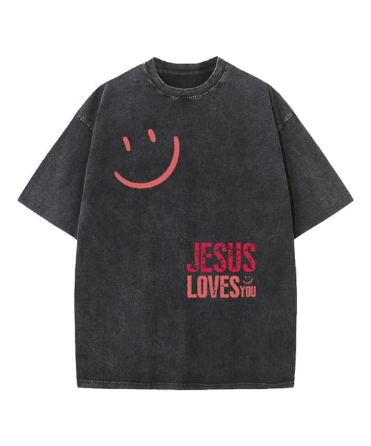 Jesus Love You Washed Christian T-shirt