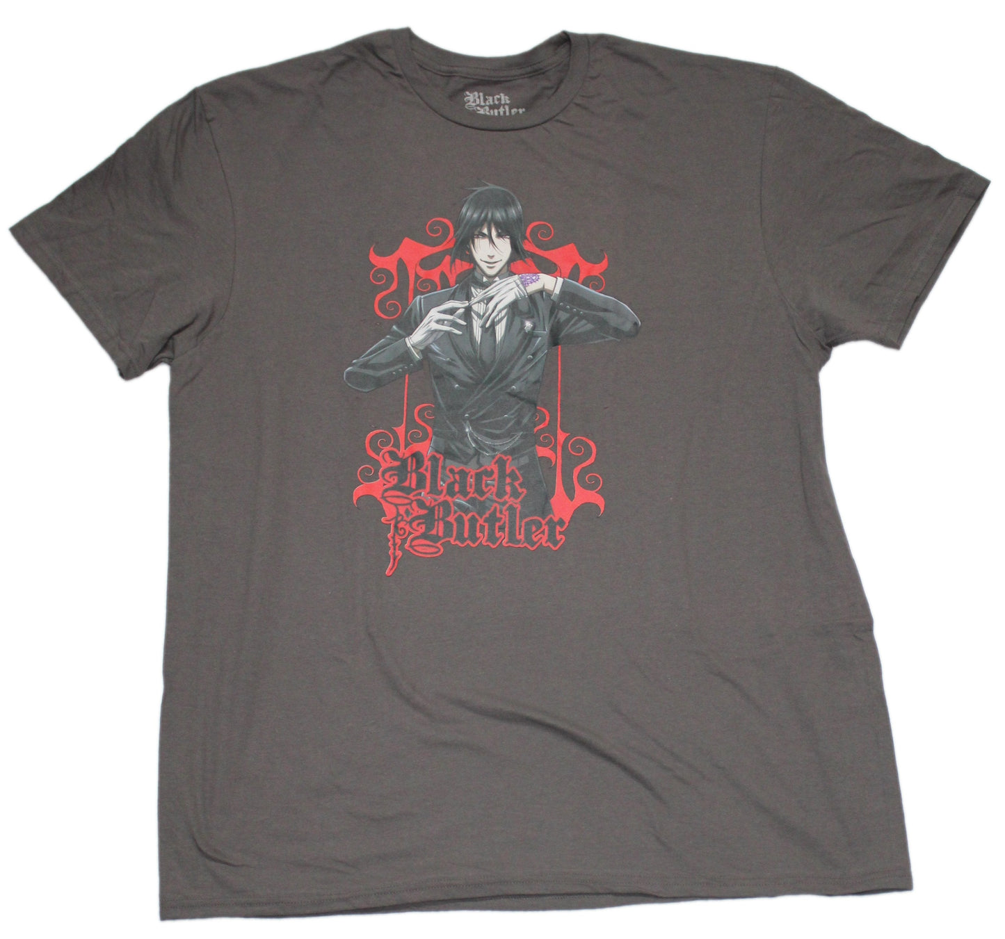 Black Butler Mens T-Shirt - Sebastian Over Logo Glove Removal