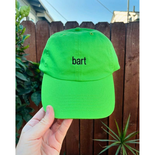 bart - neon green and black embroidery hat - BRAT inspired
