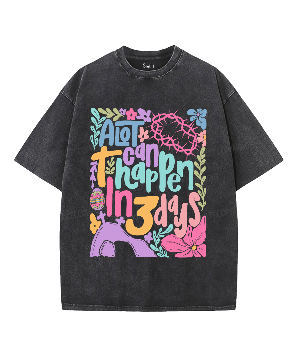A Lot Can Happen In 3 Day Unisex Washed Christian T-shirt