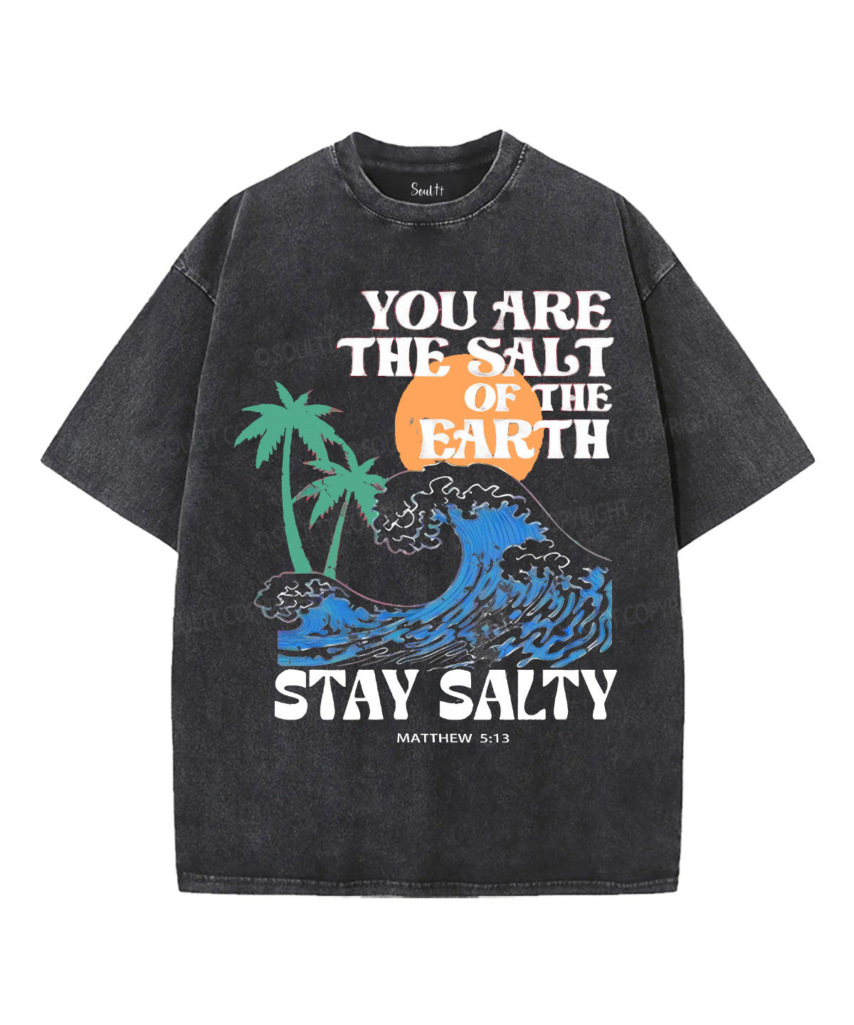 Stay Salty Unisex Washed Christian T-shirt Style012