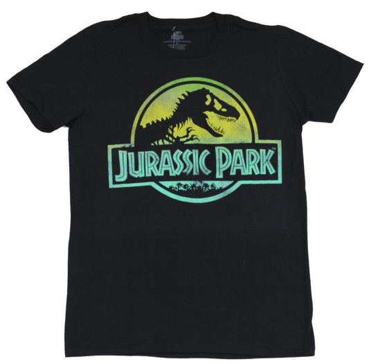 Jurassic Park Mens T-Shirt - Green Yellow Classic Jurassic Park Logo