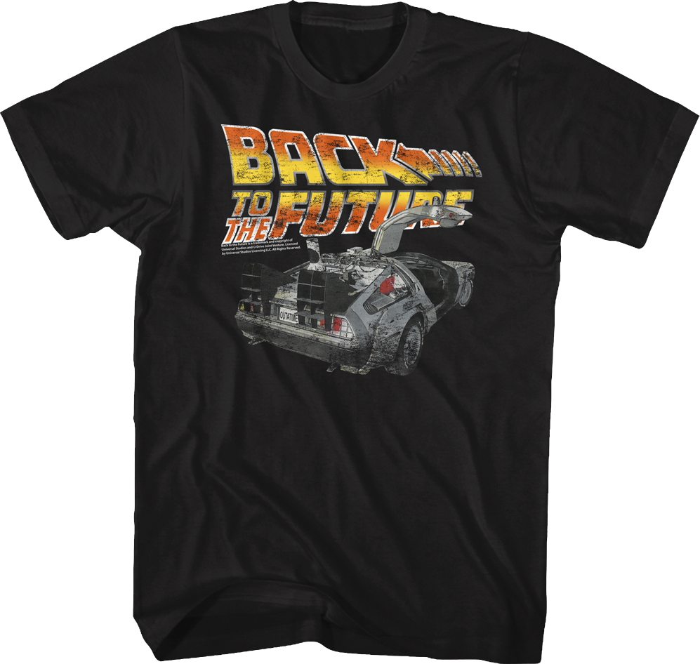 Black Distressed Back to the Future Shirt