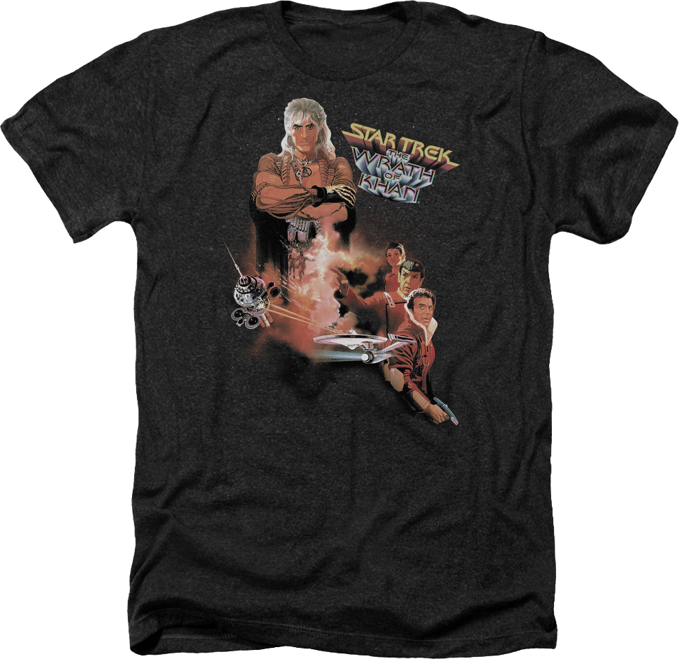 Black Heather Star Trek II The Wrath Of Khan T-Shirt