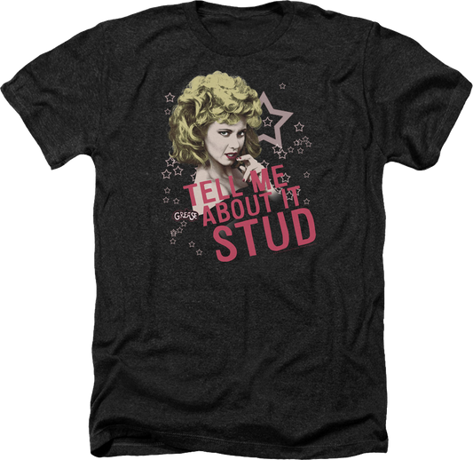 Black Heather Tell Me About It Stud Grease T-Shirt