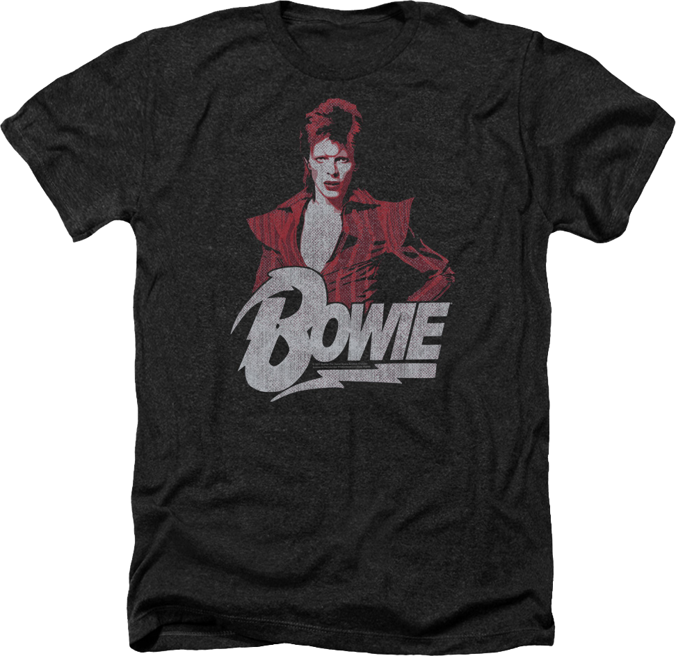 Black Heather Ziggy Stardust David Bowie T-Shirt
