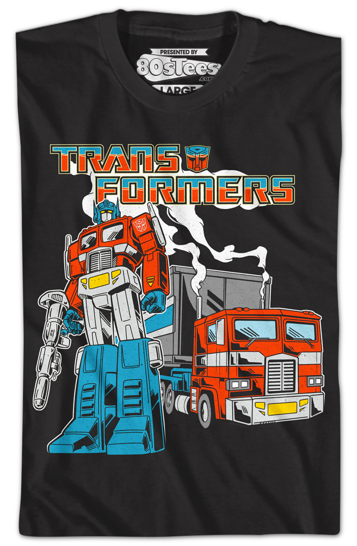 Black Retro Optimus Prime Transformers T-Shirt