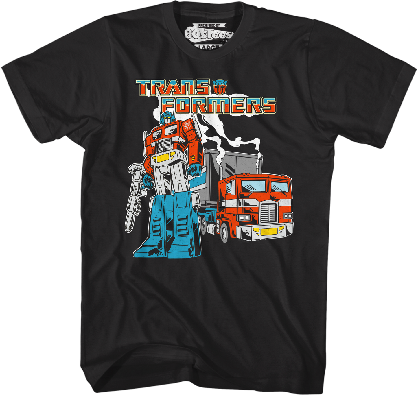 Black Retro Optimus Prime Transformers T-Shirt