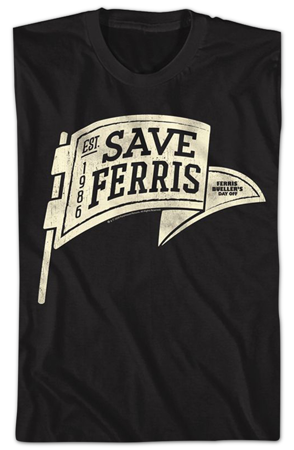 Black Save Ferris Pennant Ferris Bueller's Day Off T-Shirt