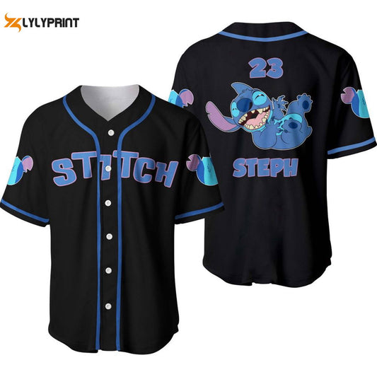 Black Stitch Disney Personalized Baseball Jersey - lylyprint.com