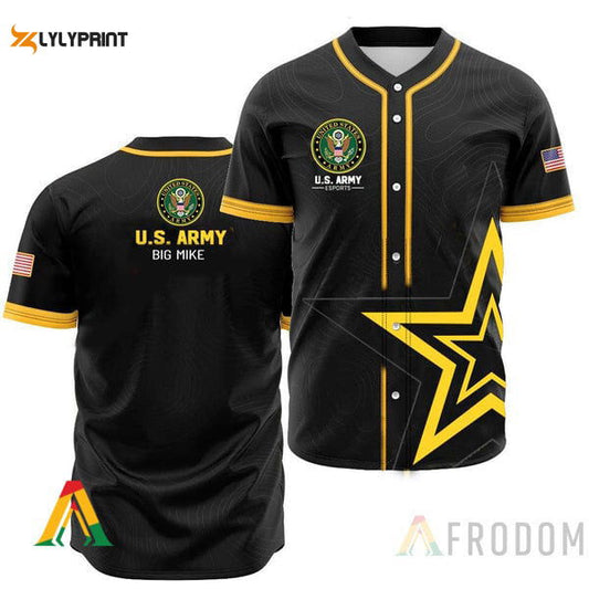 Black US Army Veteran Baseball Jersey - Gift for Men Women - lylyprint.com