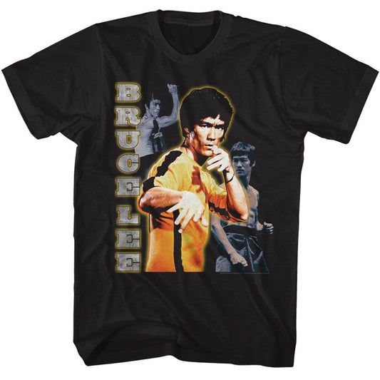 Bruce Lee - Multi Photo Vertical Text T-Shirt