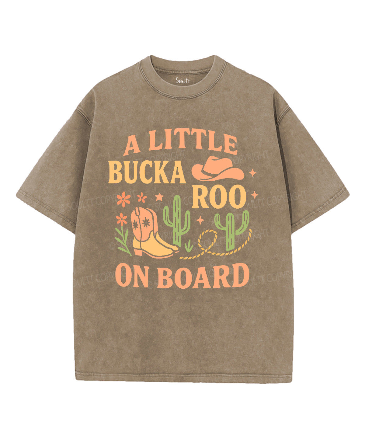 A Little Bucka Roo On Board Unisex Washed Christian T-shirt