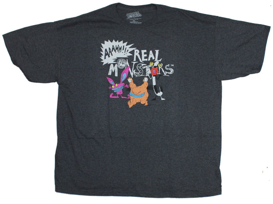 Aaahh!! Real Monsters Mens T-Shirt - Real Monsters Characters Under Logo