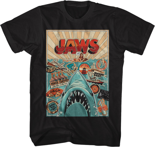Collage Poster Jaws T-Shirt