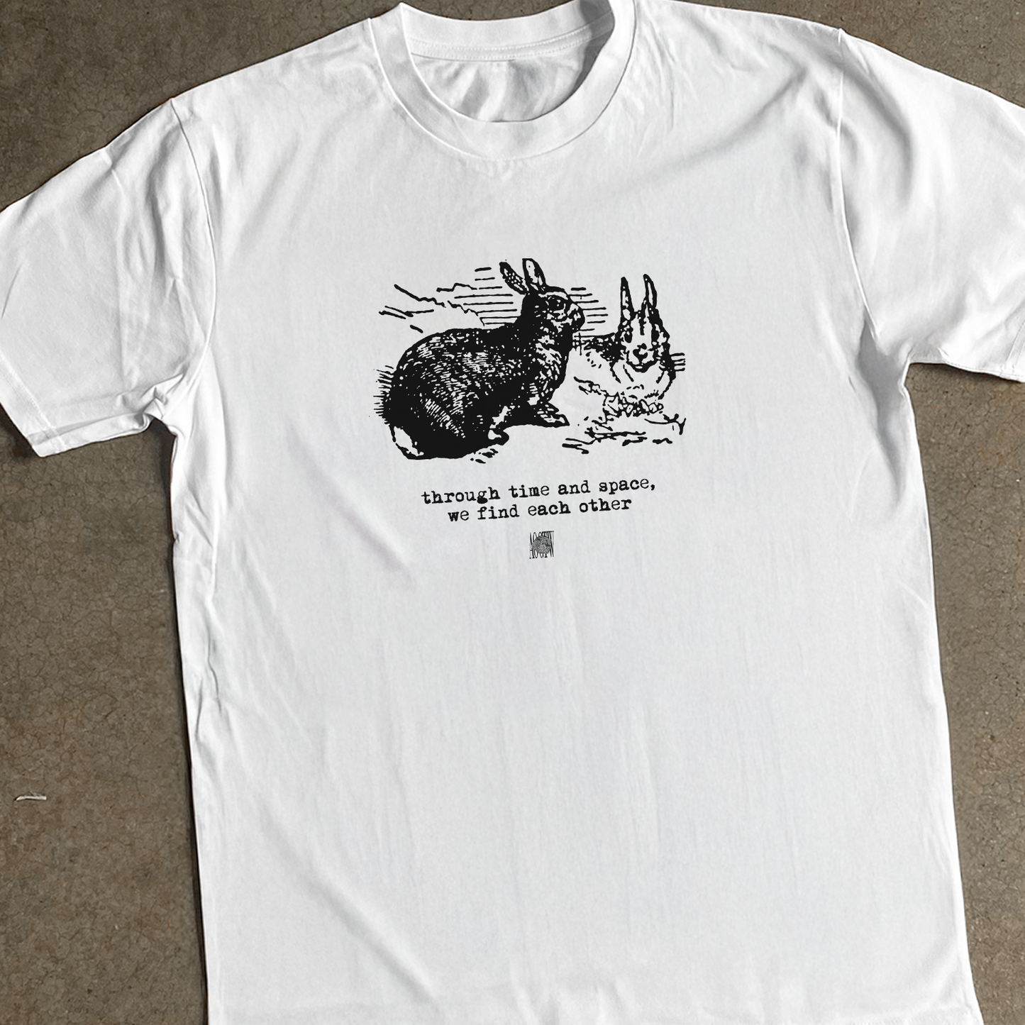 'THROUGH TIME AND SPACE' RABBITS HEAVY FADED TEE