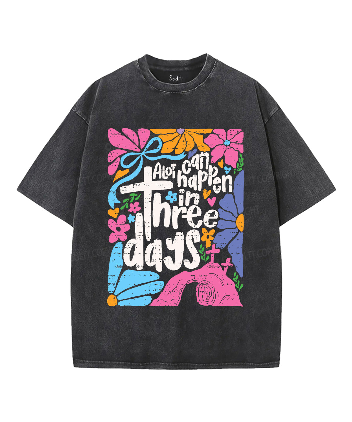 A Lot Can Happen In Three Days Unisex Washed Christian T-shirt