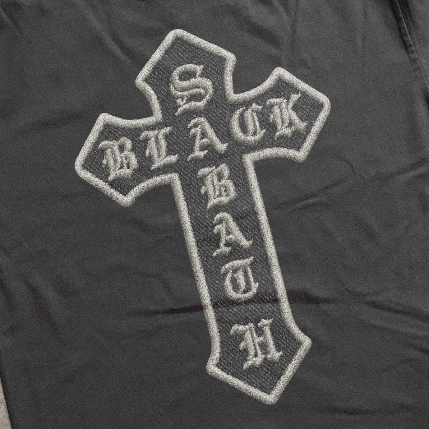 BLACK SABATH CROSS LOGO HEAVYWEIGHT BLACK T-SHIRT