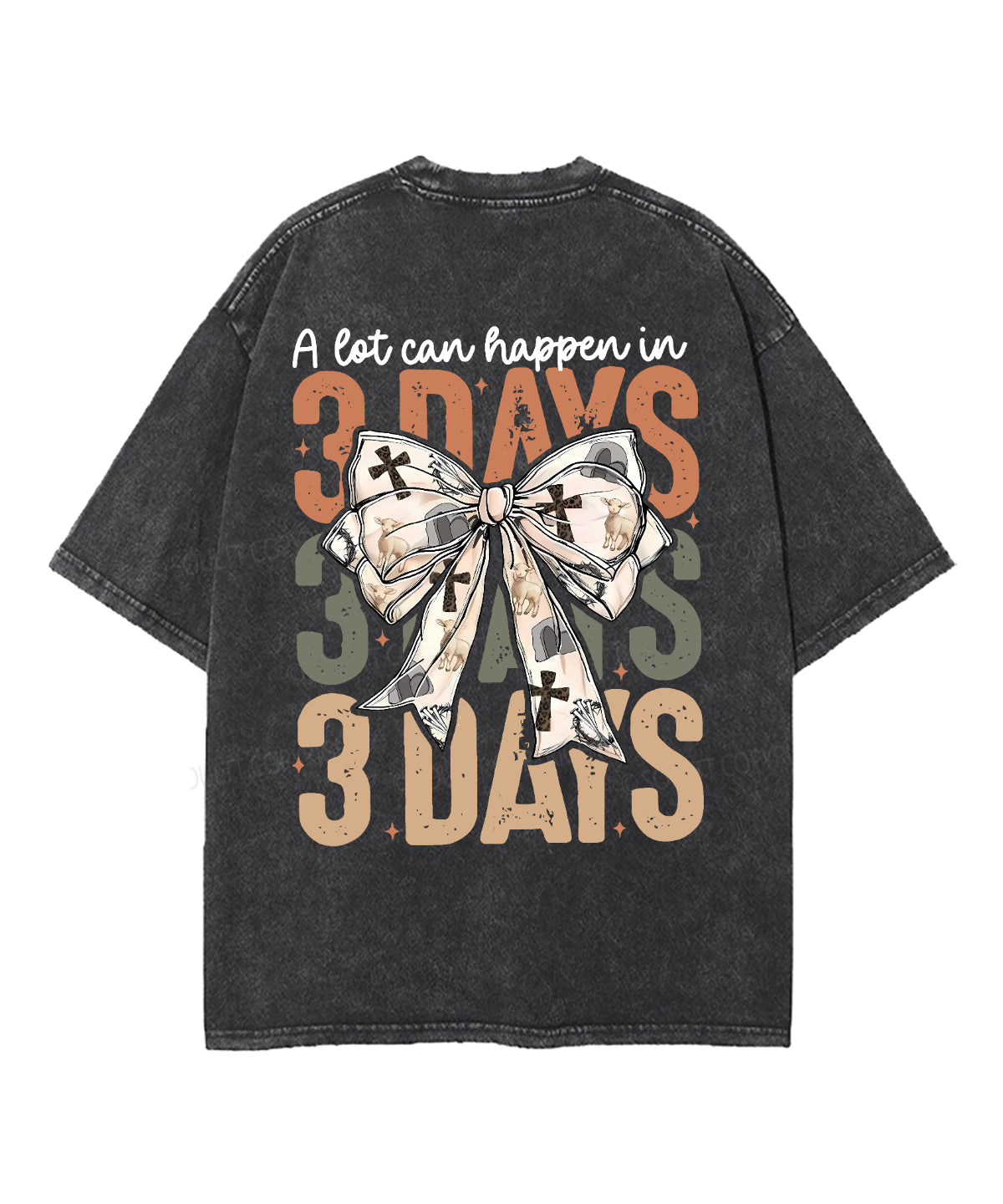 A Lot Can Happen In 3 Days Unisex Washed Christian T-shirt
