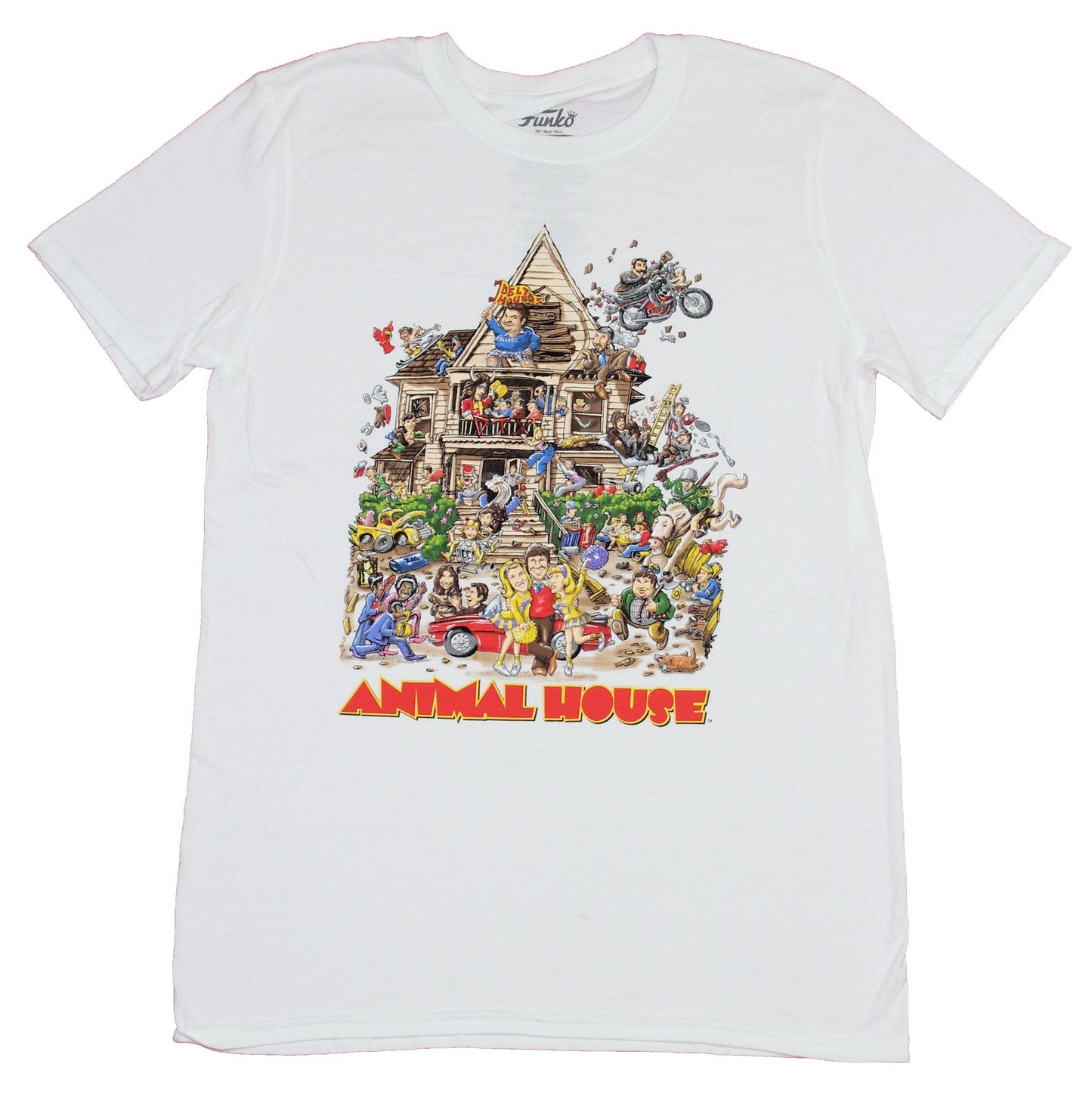 Animal House Mens T-Shirt- Classic Movie Poster Crazy House Image