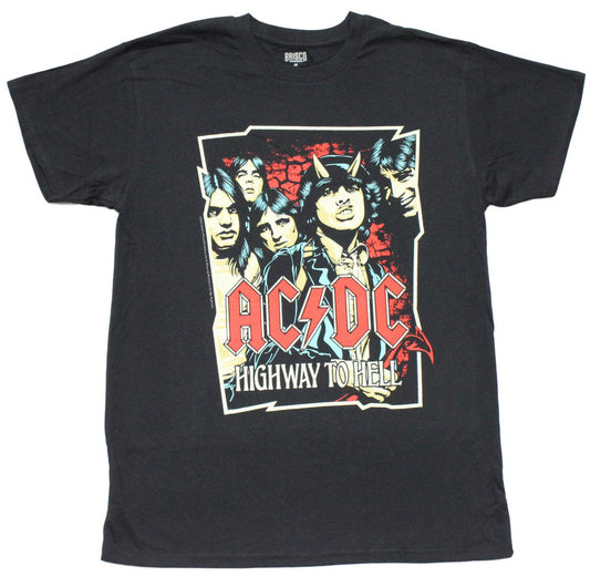 AC/DC AC DC Mens T-Shirt - Band Image Over Highway to Hell