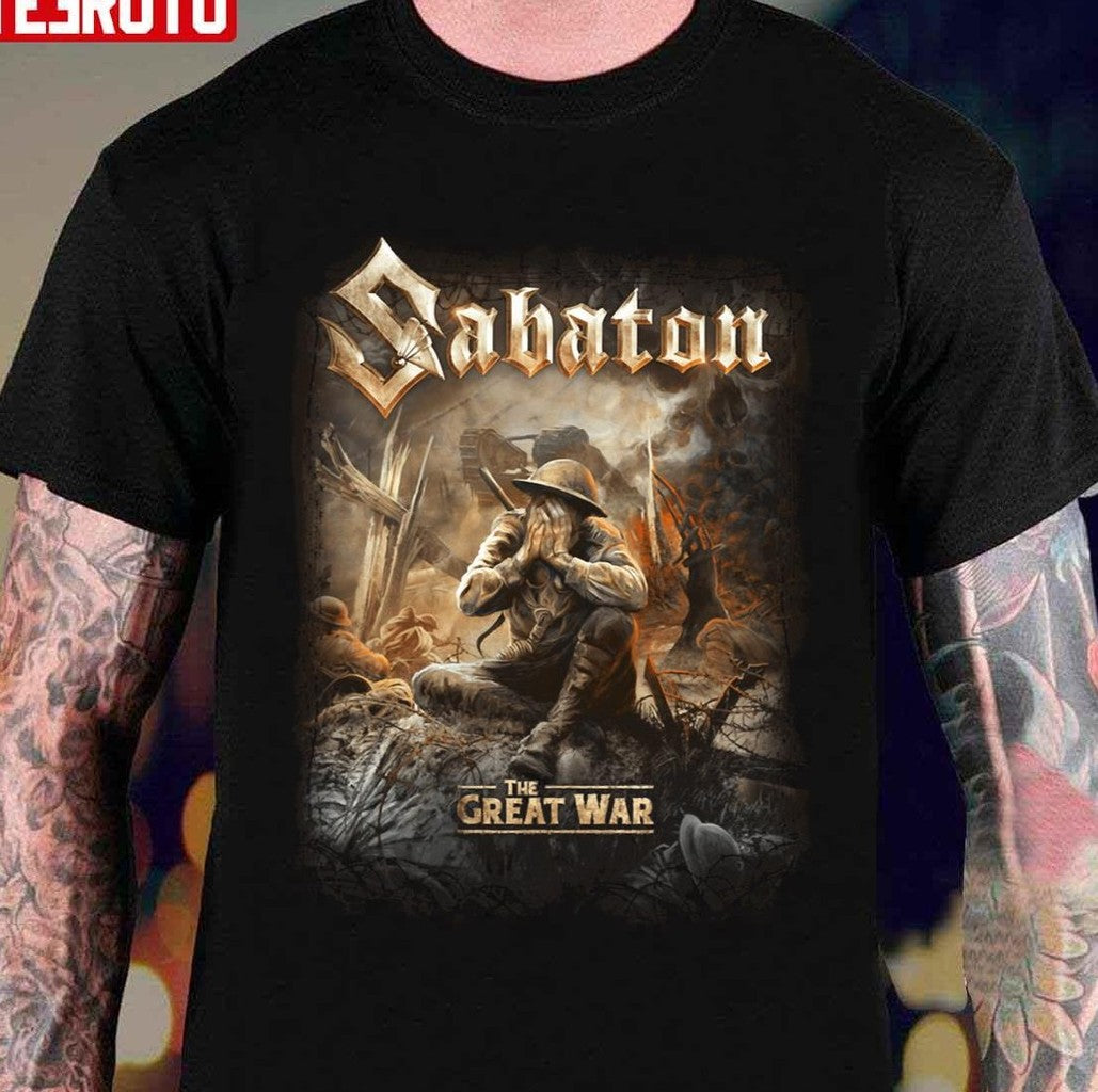 Sabaton The Great War Rock Band Design Unisex T-Shirt Hoodie, Sweatshirt | VibeTeeNation.com (Image 1)