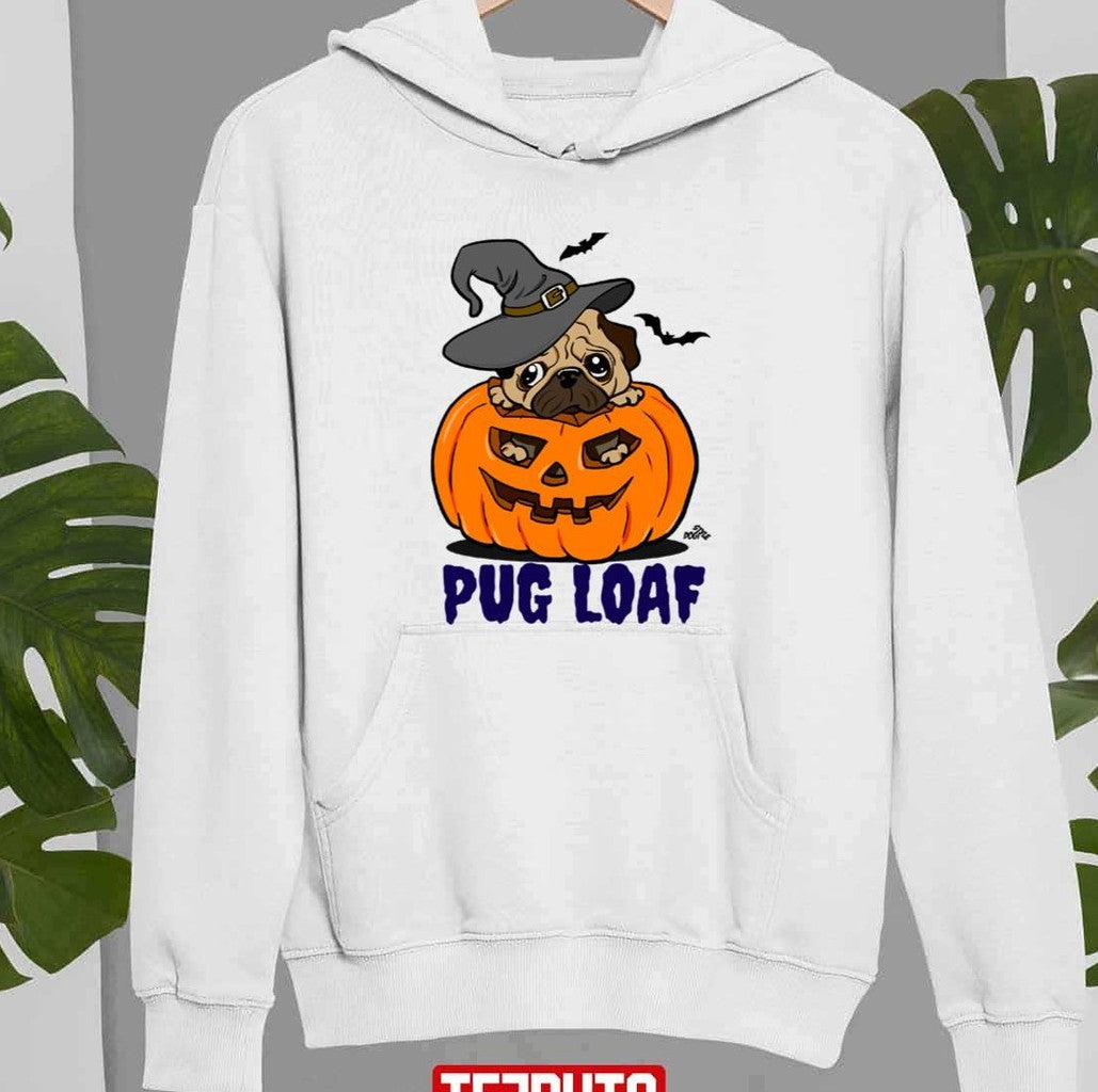 Pug Loaf Dog Puppy Pug Dog Halloween Unisex Sweatshirt T-Shirts, Hoodie | VibeTeeNation.com (Image 3)