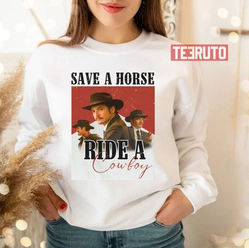 Save A Horse Ride A Cowboy Pedro Pascal I Love Whiskey Agent Kingsman Unisex T-Shirt Hoodie, Sweatshirt (Image 3)