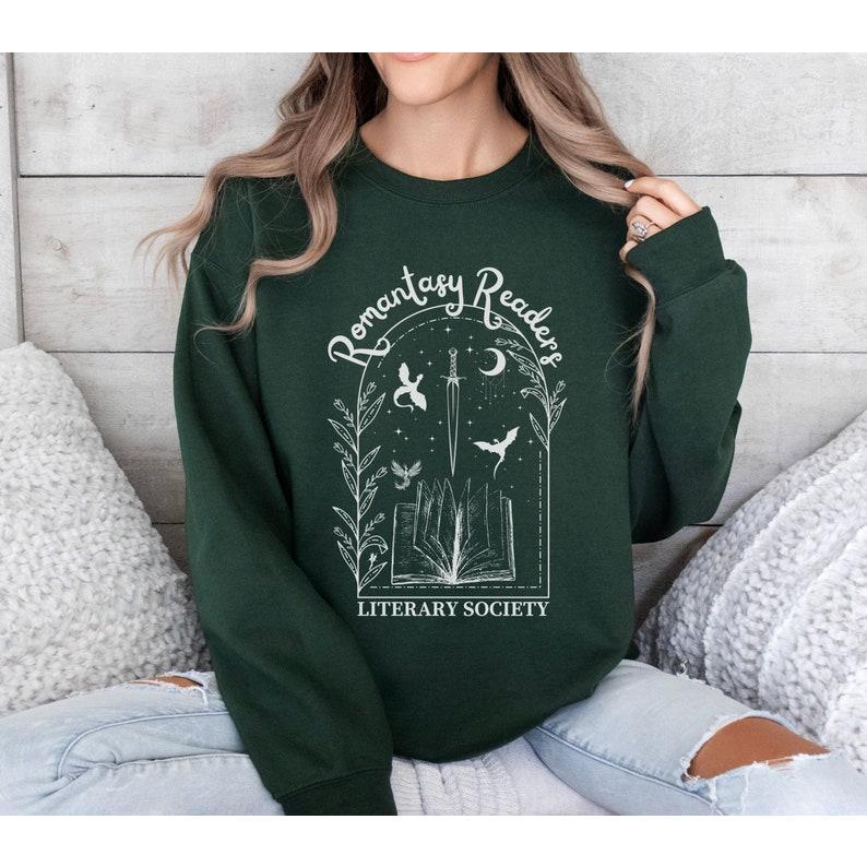 Romantasy Readers Sweatshirt, Fantasy Book Gift, Romance Lover, Dark Romance Crewneck, Bookish Merch, Spicy... (Image 1)