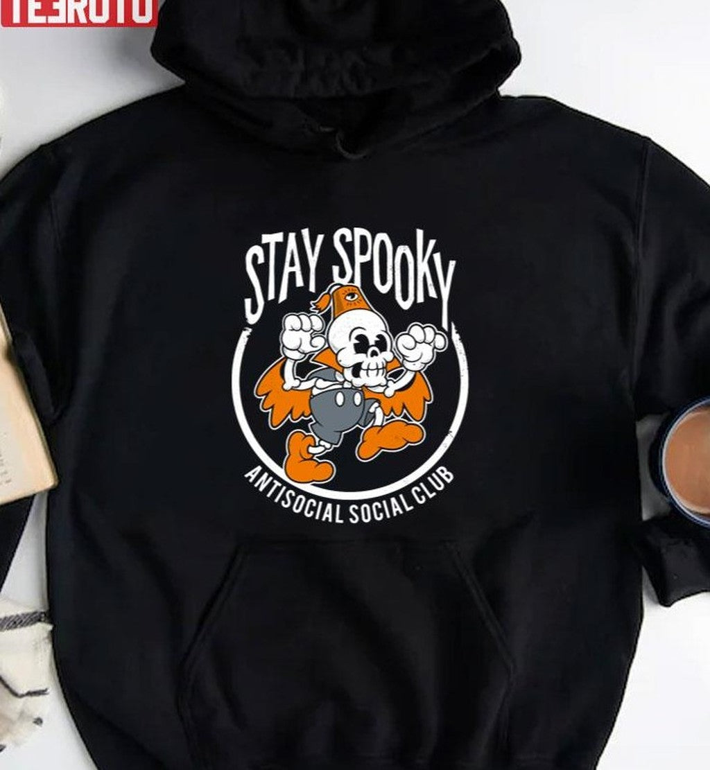 Stay Spooky Antisocial Social Club Halloween Unisex T-Shirt Hoodie, Sweatshirt | VibeTeeNation.com (Image 2)