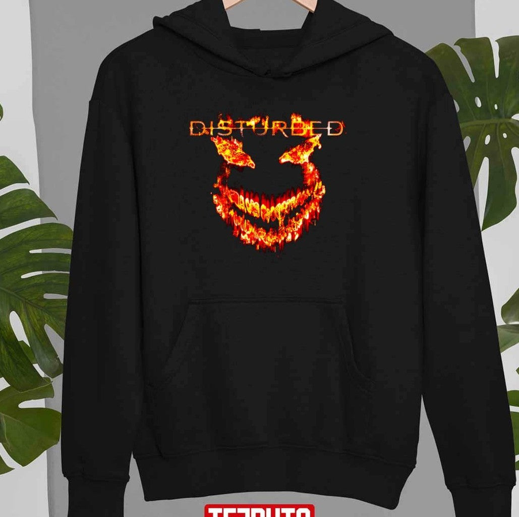 Scary Fire Face Disturbed Rock Band Unisex Sweatshirt T-Shirts, Hoodie | VibeTeeNation.com (Image 2)