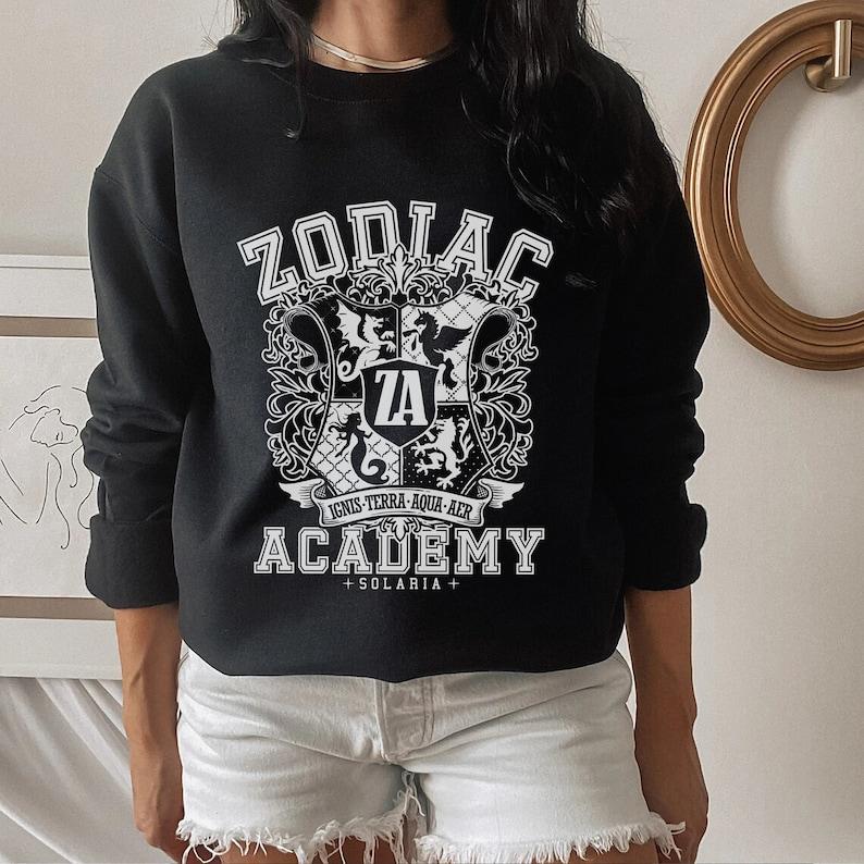 Zodiac Academy Coat of Arms House Crest Sweatshirt, Twisted Sisters ZA Merch, Booktok Bookish Sweater Celestial... (Image 3)