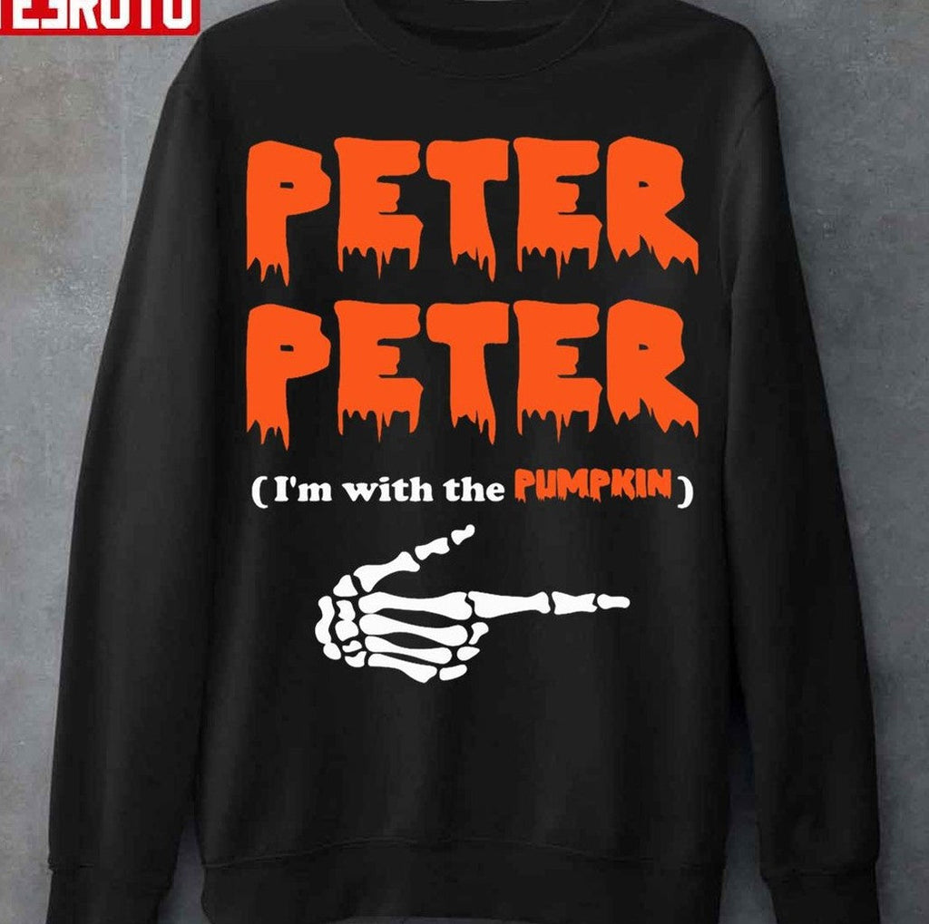 Peter Peter I'm With The Pumpkin Costume Hoodie Halloween Unisex T-Shirt Sweatshirt | VibeTeeNation.com (Image 3)