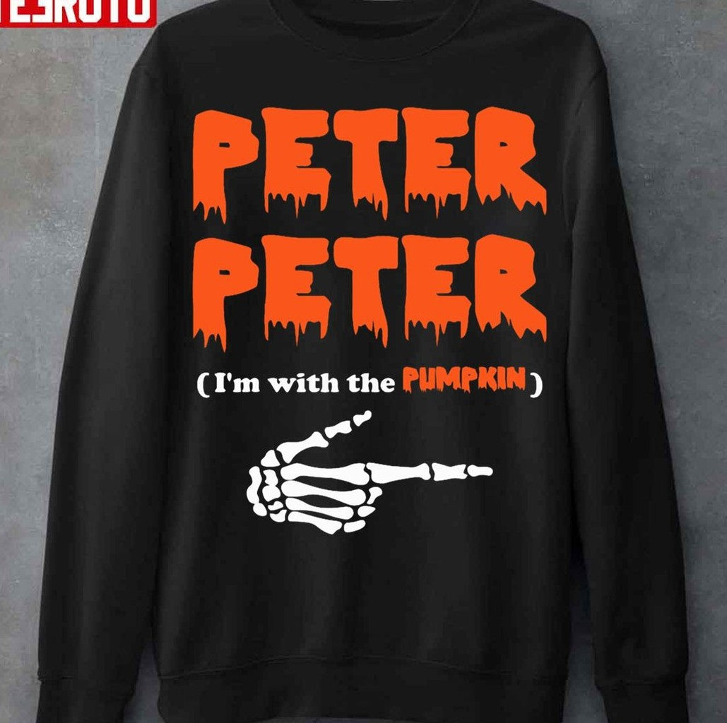 Peter Peter I'm With The Pumpkin Costume Hoodie Halloween Unisex T-Shirt Sweatshirt | VibeTeeNation.com (Image 3)