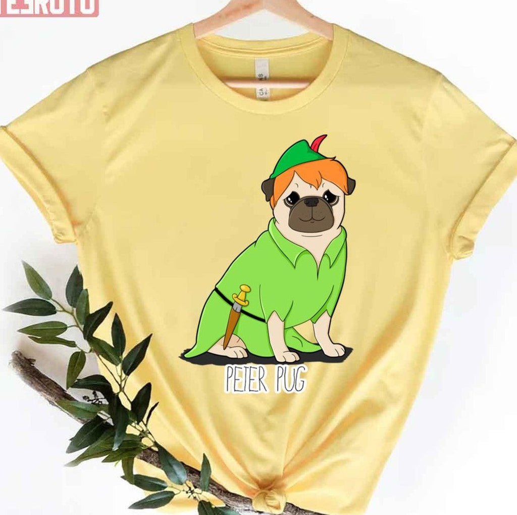 Peter Pug Cute Dog Peter Pan Unisex T-Shirt Hoodie, Sweatshirt | VibeTeeNation.com (Image 1)