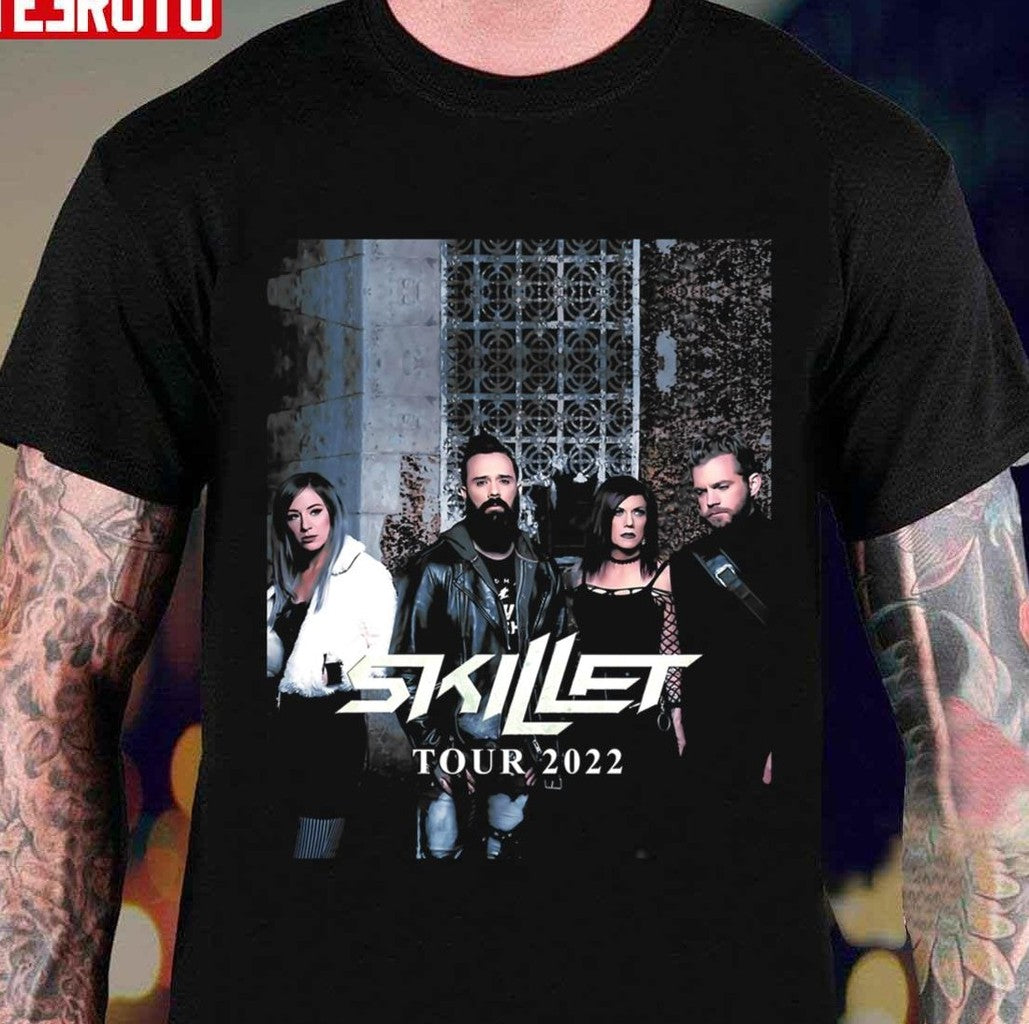 Skillet Rock Band Tour 2022 Graphic Unisex T-Shirt Hoodie, Sweatshirt | VibeTeeNation.com (Image 1)