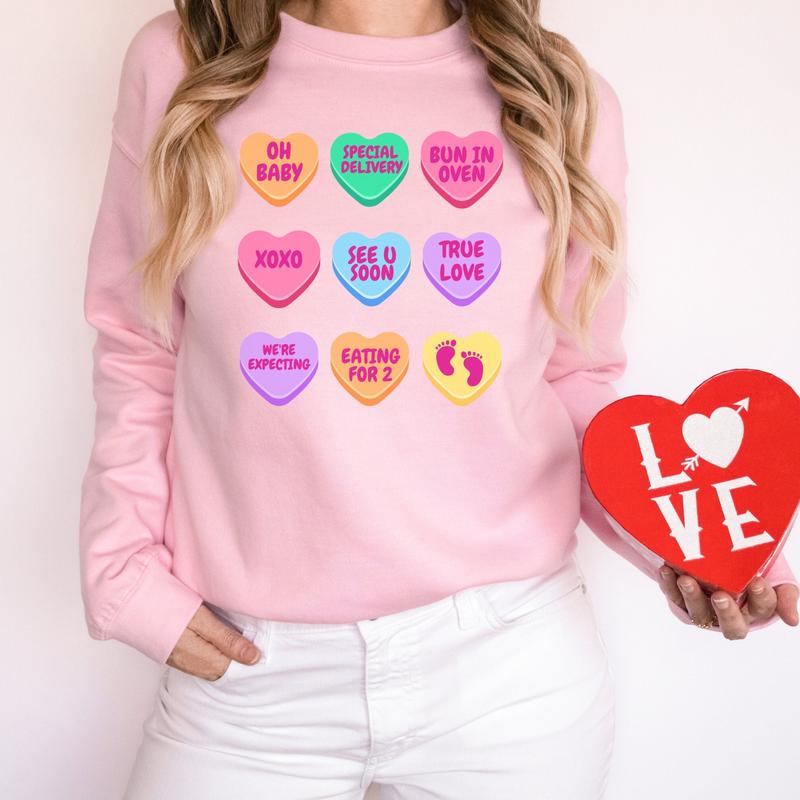 Pregnancy Announcement Gift Valentine baby Reveal Valentine's Day Pregnancy Shirt Gift for new Mom Maternity... (Image 3)