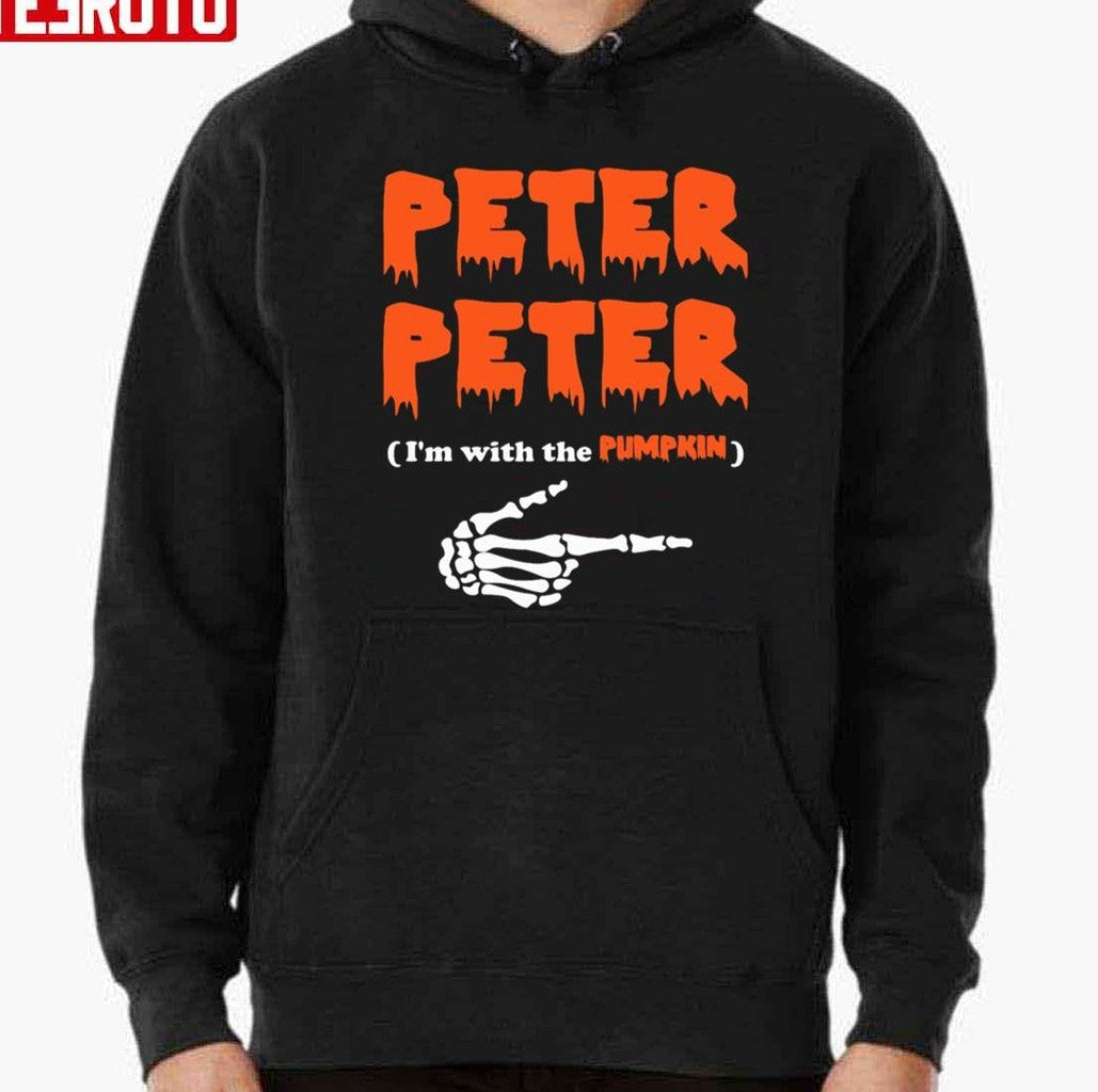 Peter Peter I'm With The Pumpkin Costume Hoodie Halloween Unisex T-Shirt Sweatshirt | VibeTeeNation.com (Image 2)