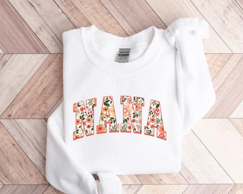 Floral Nana Sweatshirt, Cute Nana Sweatshirt, Mother's Day Gift, Mommy Shirt, New Mom Gift, Gift for Mother,... (Image 2)