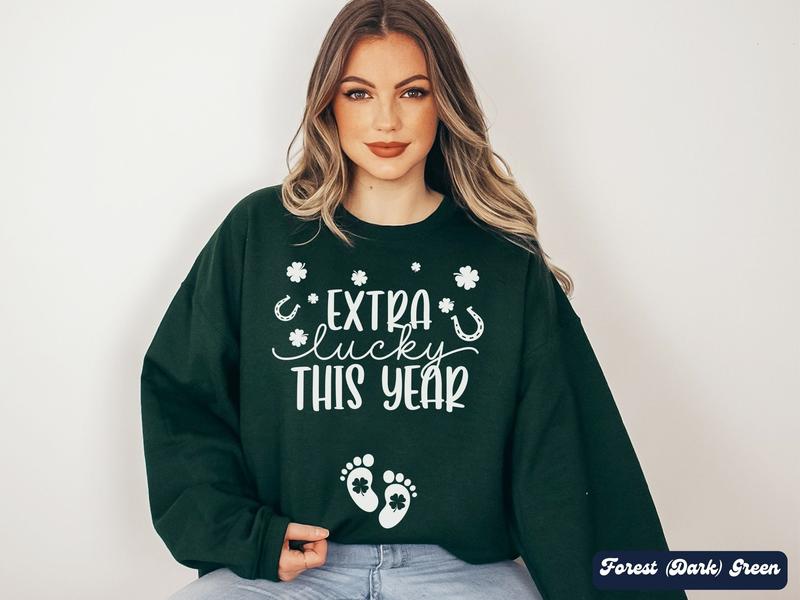 St Patricks Day Pregnancy Announcement Sweatshirt, St. Patrick's Day Baby Reveal Tee, Funny Pregnant Maternity... (Image 5)