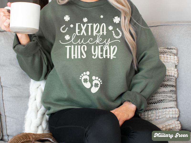 St Patricks Day Pregnancy Announcement Sweatshirt, St. Patrick's Day Baby Reveal Tee, Funny Pregnant Maternity... (Image 3)