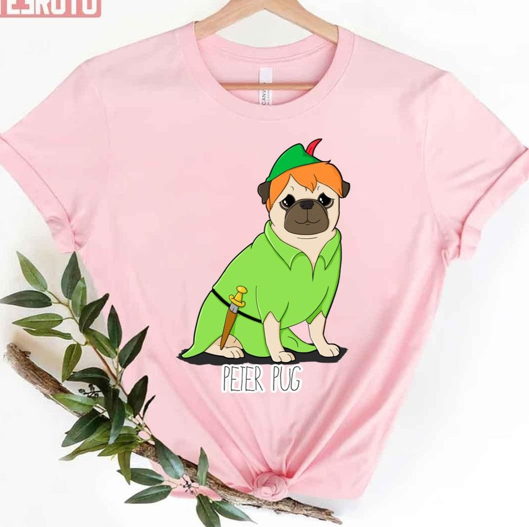 Peter Pug Cute Dog Peter Pan Unisex T-Shirt Hoodie, Sweatshirt | VibeTeeNation.com (Image 3)
