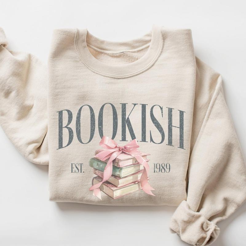 Bookish Sweatshirt, Coquette Book Lover Sweater, Bookish Gift, Bookworm Sweatshirt, Coquette Aesthetic Reading... (Image 1)