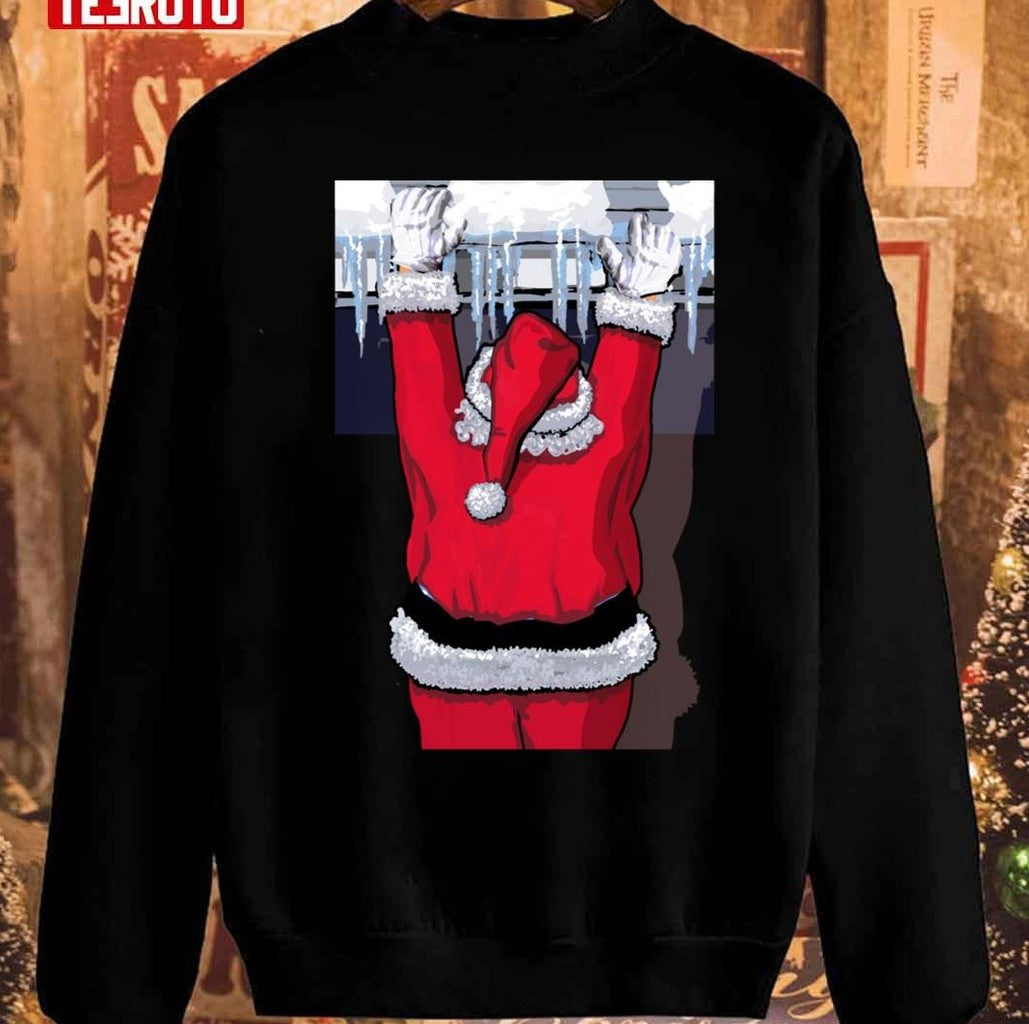 Santa Claus Is Hanging To Town Unisex Sweatshirt T-Shirts, Hoodie | VibeTeeNation.com (Image 1)