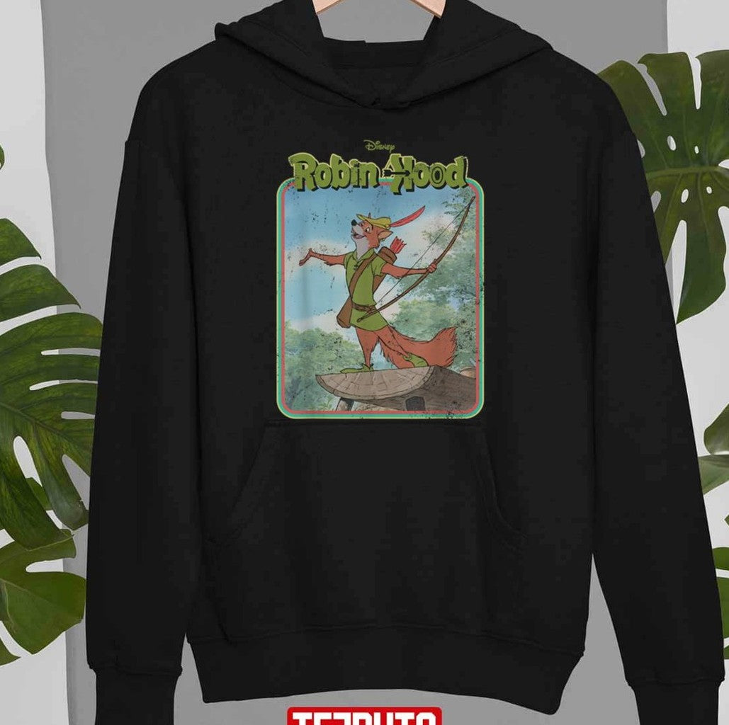 Animal Fox Robin Hood Vintage Cartoon Unisex T-Shirt Hoodie, Sweatshirt | VibeTeeNation.com (Image 2)