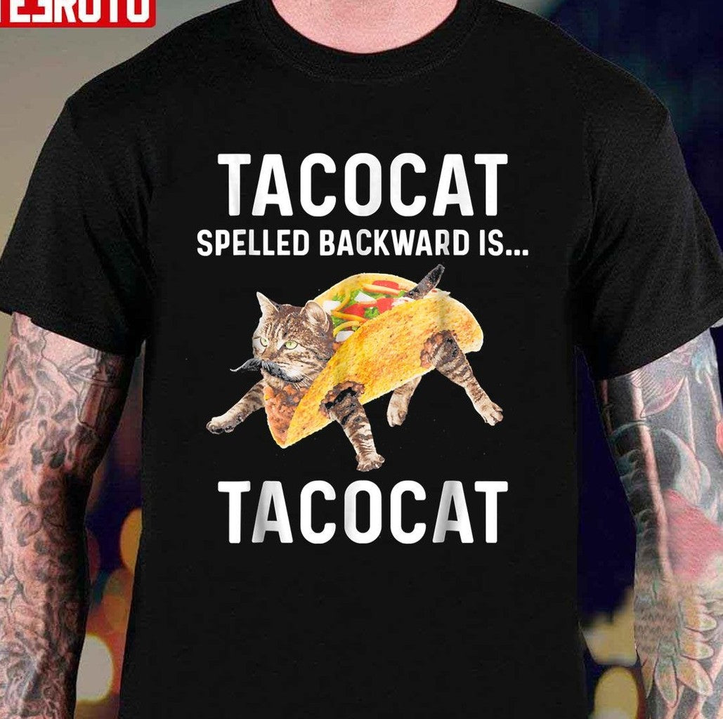 Tacocat Spelled Backward Is Tacocat Love Cat And Taco Unisex T-Shirt Hoodie, Sweatshirt | VibeTeeNation.com (Image 1)