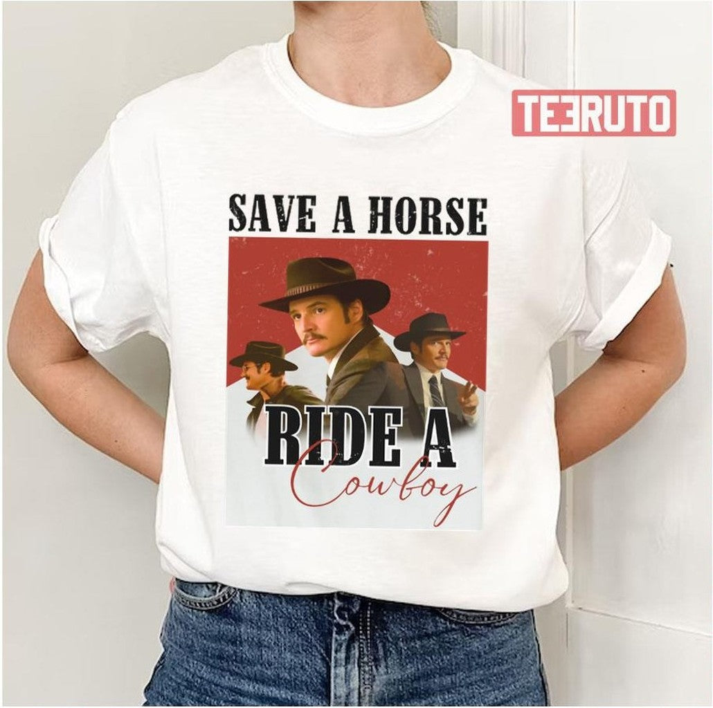 Save A Horse Ride A Cowboy Pedro Pascal I Love Whiskey Agent Kingsman Unisex T-Shirt Hoodie, Sweatshirt (Image 1)