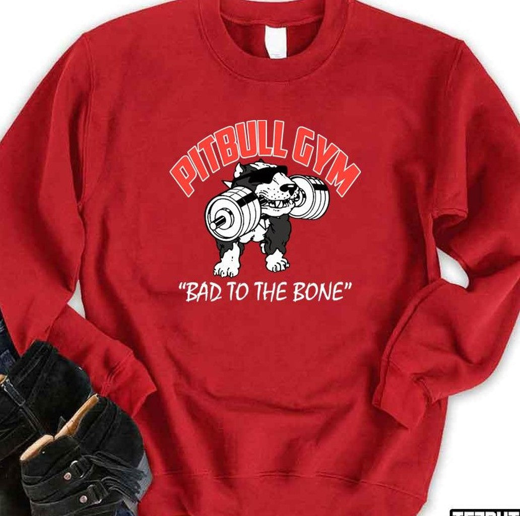Pitbull Dog Gym And Fitness Unisex Sweatshirt T-Shirts, Hoodie | VibeTeeNation.com (Image 1)