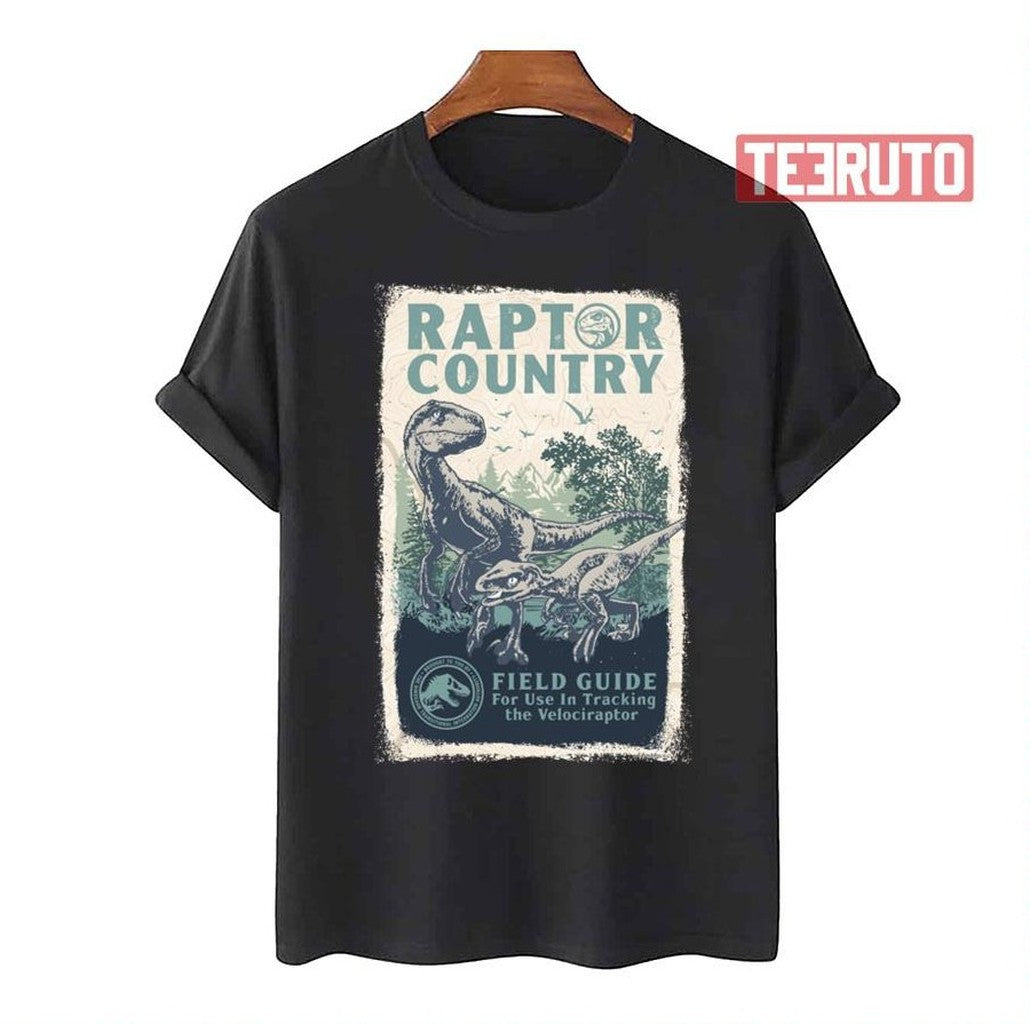 Raptor Country Field Guide Jurassic World Unisex T-Shirt Hoodie, Sweatshirt | VibeTeeNation.com (Image 1)